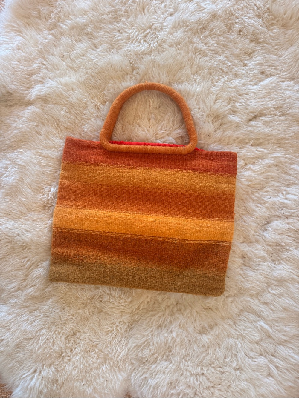 Vintage Orange Gradient Handwoven Tote